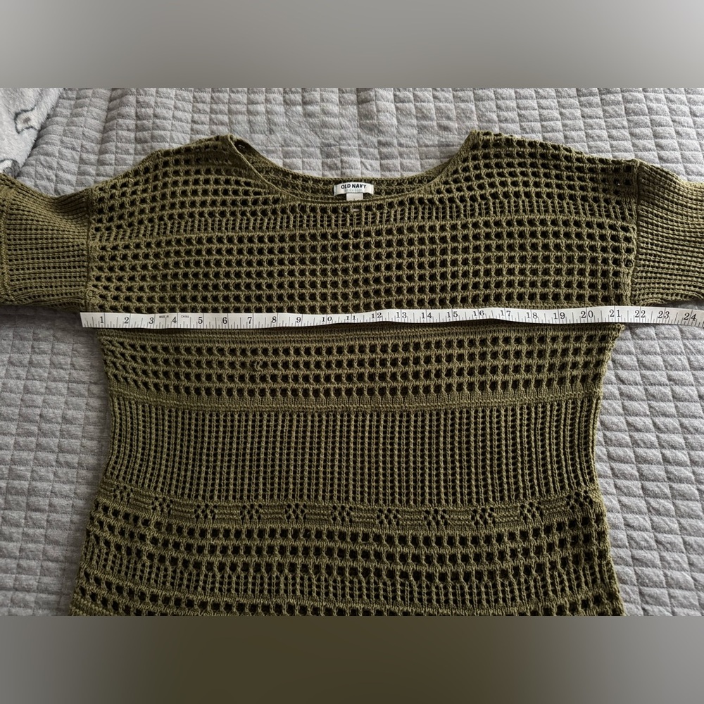 Old Navy Khaki Open-Knit Sweater - Picture 4 of 7